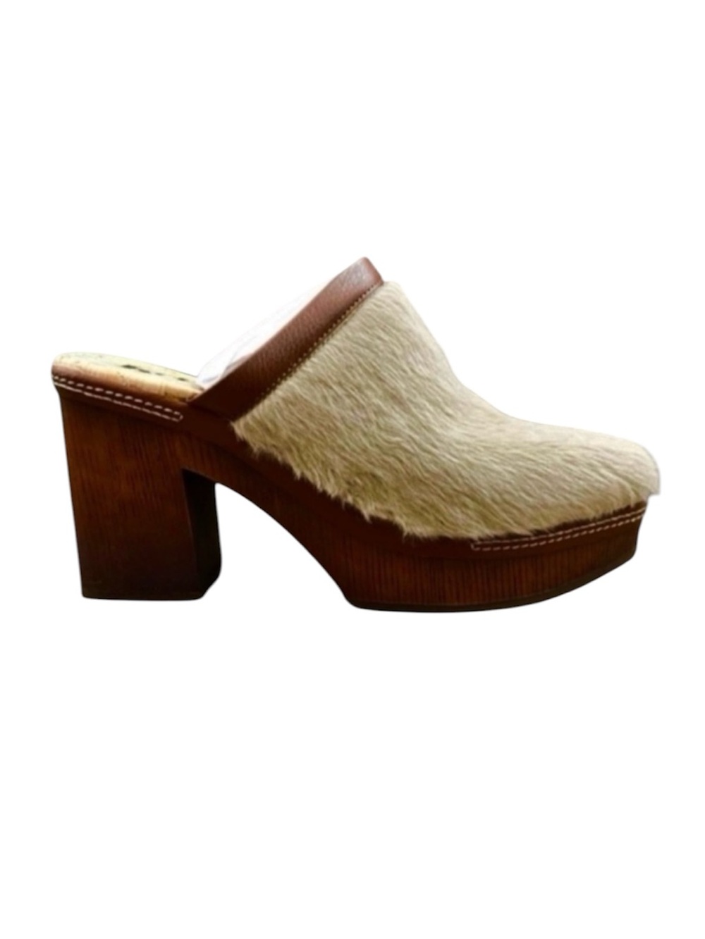 KORKS Fur Clogs Taupe size 9